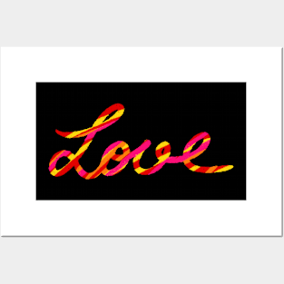 Love yellow pink orange red hand written Posters and Art